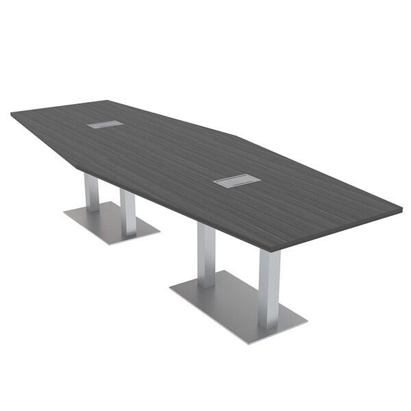 Skutchi Designs 45 in W, 144 in L, 29 in H, Engineered Wood Top, Grey HAR-HEX.IR-46x143-DOU-ELEC-ASIANNIGHT - main